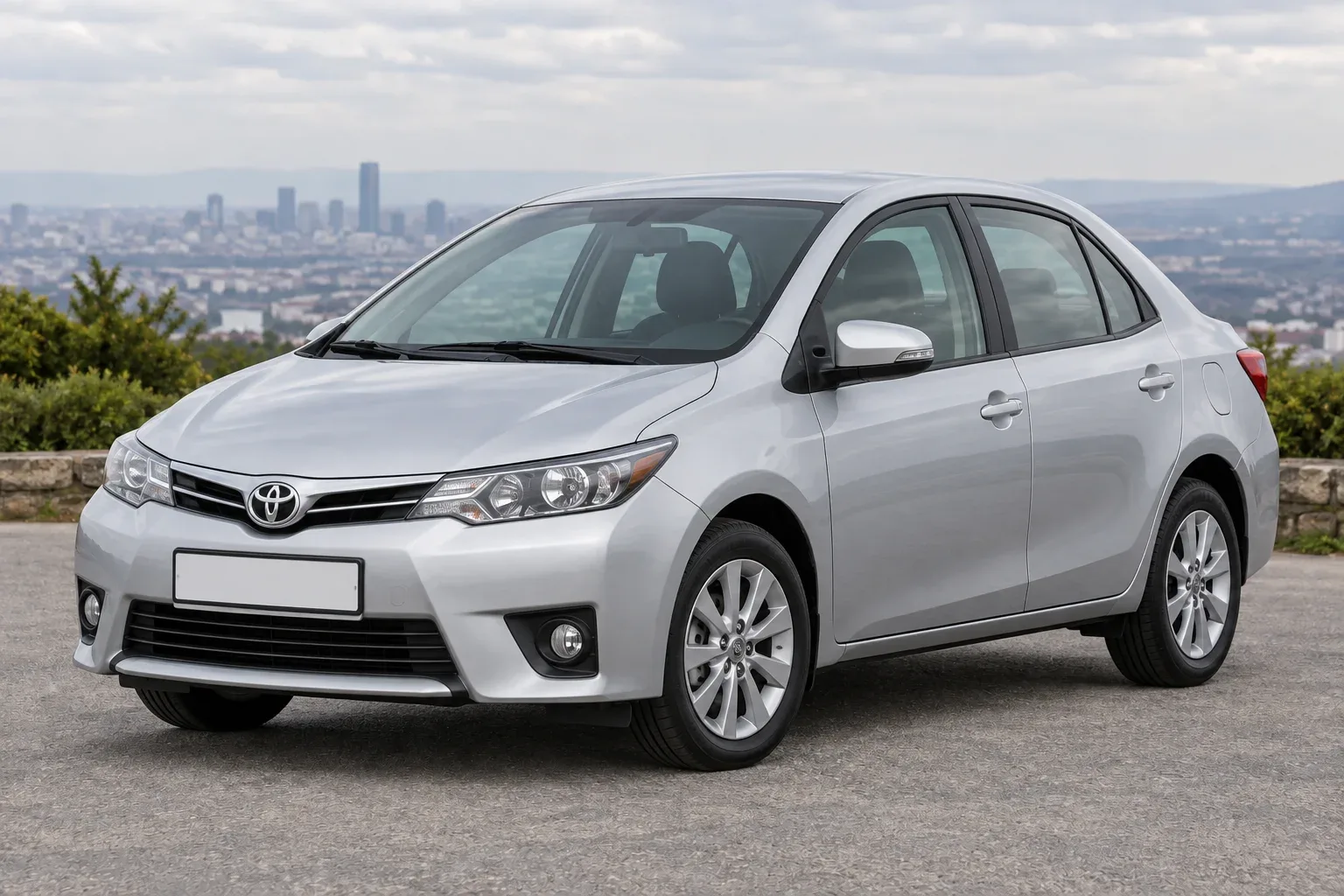 Toyota Corolla 11 / E160-E170 — сгенерированная иллюстрация модели при дневном освещении